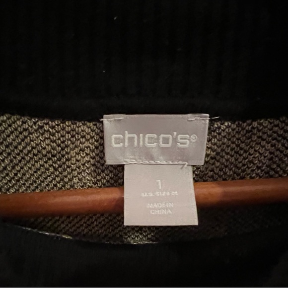 Chicos Cashmere Cotton Blend Knit Leopard Print Sweater Mini Dress - Picture 4 of 11